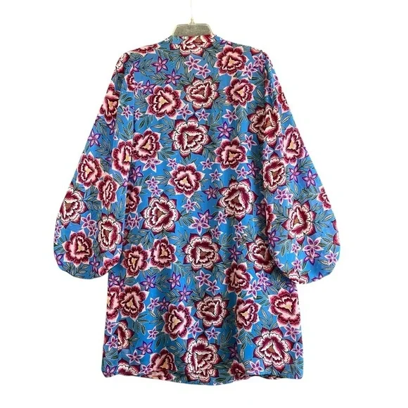 CABI Primrose Floral Tunic Dress Separate Blue Slip Size Small - Picture 4 of 12